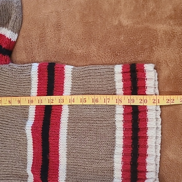 Urban Outfitters tan with red black white bold stripes - Picture 5 of 11